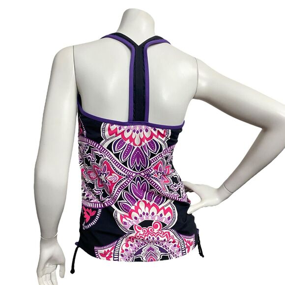 Athleta Bathing Suit Top Women's size M Multicolored Tankini Racer Back - Picture 4 of 10